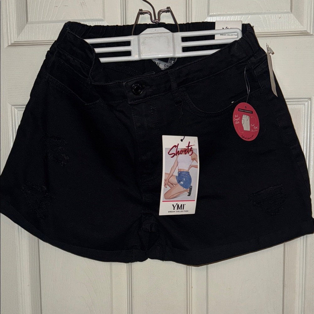 YMI Black Stretch Denim Jean Shorts